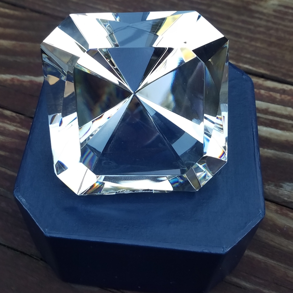 Oleg Cassini Crystal Paperweight